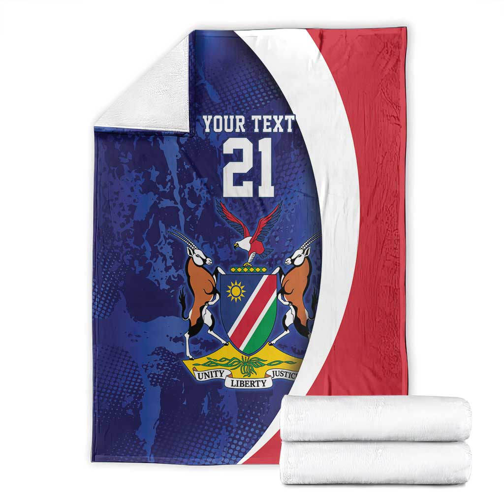 Namibia Cricket Custom Blanket Coat of arms Namibian Pattern - Wonder Print Shop