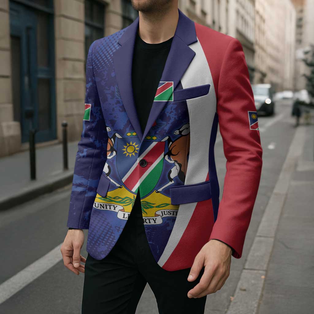Namibia Cricket Custom Blazer Coat of arms Namibian Pattern - Wonder Print Shop