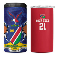 Namibia Cricket Custom 4 in 1 Can Cooler Tumbler Coat of arms Namibian Pattern - Wonder Print Shop