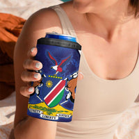 Namibia Cricket Custom 4 in 1 Can Cooler Tumbler Coat of arms Namibian Pattern - Wonder Print Shop