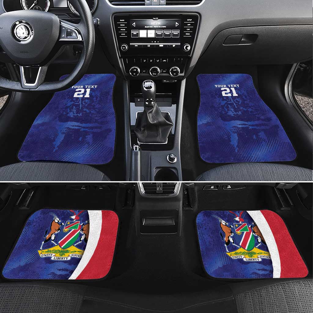Namibia Cricket Custom Car Mats Coat of arms Namibian Pattern - Wonder Print Shop