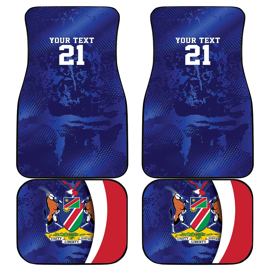 Namibia Cricket Custom Car Mats Coat of arms Namibian Pattern - Wonder Print Shop