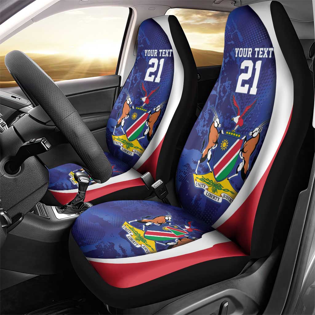 Namibia Cricket Custom Car Seat Cover Coat of arms Namibian Pattern - Wonder Print Shop