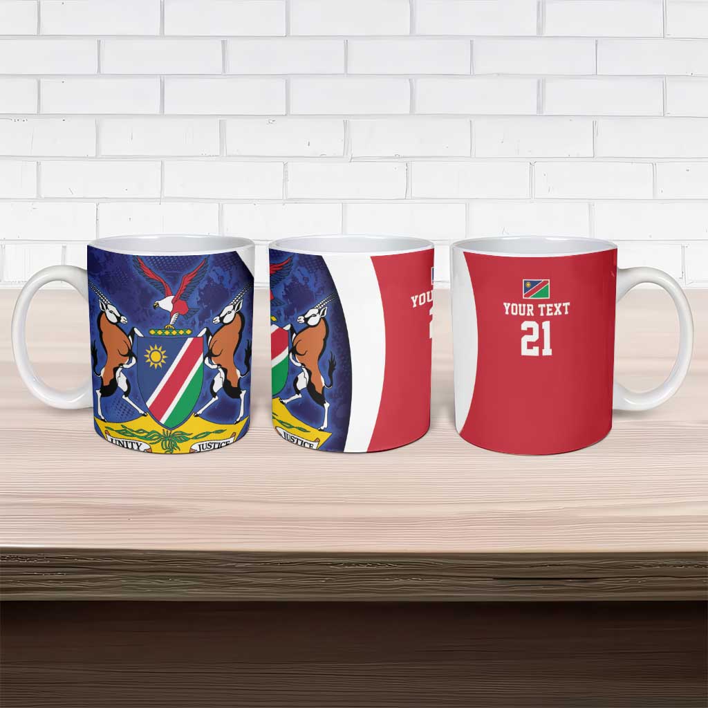 Namibia Cricket Custom Ceramic Mug Coat of arms Namibian Pattern - Wonder Print Shop