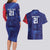 Namibia Cricket Custom Couples Matching Long Sleeve Bodycon Dress and Hawaiian Shirt Coat of arms Namibian Pattern - Wonder Print Shop