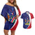 Namibia Cricket Custom Couples Matching Off Shoulder Short Dress and Hawaiian Shirt Coat of arms Namibian Pattern - Wonder Print Shop