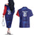 Namibia Cricket Custom Couples Matching Off The Shoulder Long Sleeve Dress and Hawaiian Shirt Coat of arms Namibian Pattern - Wonder Print Shop