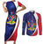 Namibia Cricket Custom Couples Matching Short Sleeve Bodycon Dress and Long Sleeve Button Shirt Coat of arms Namibian Pattern - Wonder Print Shop