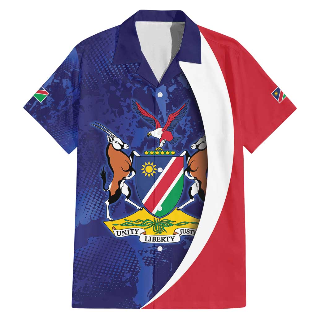 Namibia Cricket Custom Family Matching Mermaid Dress and Hawaiian Shirt Coat of arms Namibian Pattern - Wonder Print Shop