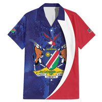 Namibia Cricket Custom Family Matching Mermaid Dress and Hawaiian Shirt Coat of arms Namibian Pattern - Wonder Print Shop