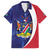 Namibia Cricket Custom Family Matching Off The Shoulder Long Sleeve Dress and Hawaiian Shirt Coat of arms Namibian Pattern - Wonder Print Shop