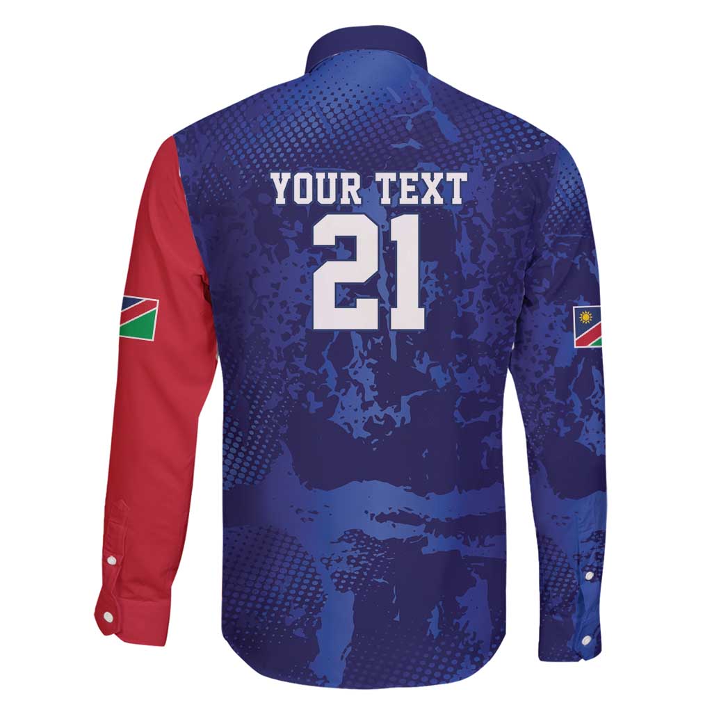 Namibia Cricket Custom Family Matching Off Shoulder Maxi Dress and Hawaiian Shirt Coat of arms Namibian Pattern - Wonder Print Shop