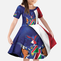 Namibia Cricket Custom Family Matching Puletasi and Hawaiian Shirt Coat of arms Namibian Pattern - Wonder Print Shop