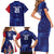 Namibia Cricket Custom Family Matching Short Sleeve Bodycon Dress and Hawaiian Shirt Coat of arms Namibian Pattern - Wonder Print Shop