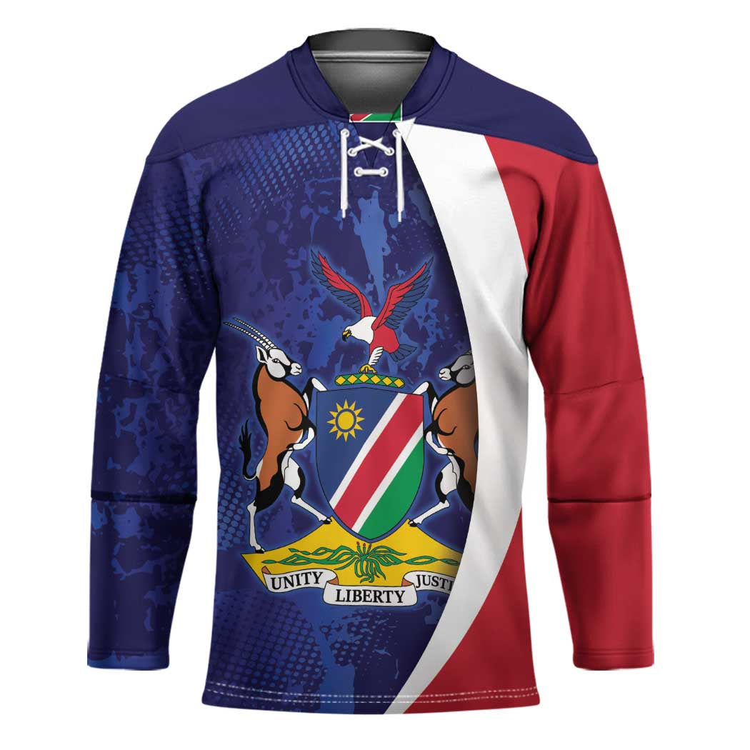 Namibia Cricket Custom Hockey Jersey Coat of arms Namibian Pattern - Wonder Print Shop