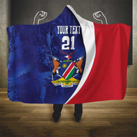 Namibia Cricket Custom Hooded Blanket Coat of arms Namibian Pattern - Wonder Print Shop