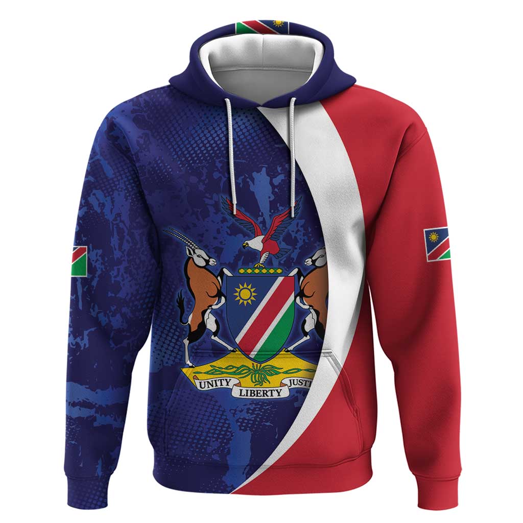Namibia Cricket Custom Hoodie Coat of arms Namibian Pattern - Wonder Print Shop