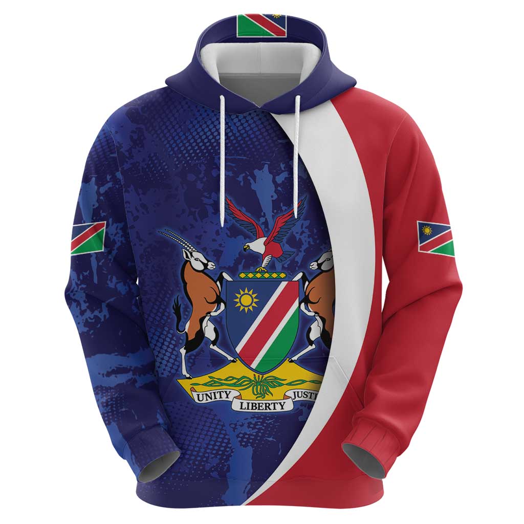 Namibia Cricket Custom Hoodie Coat of arms Namibian Pattern - Wonder Print Shop