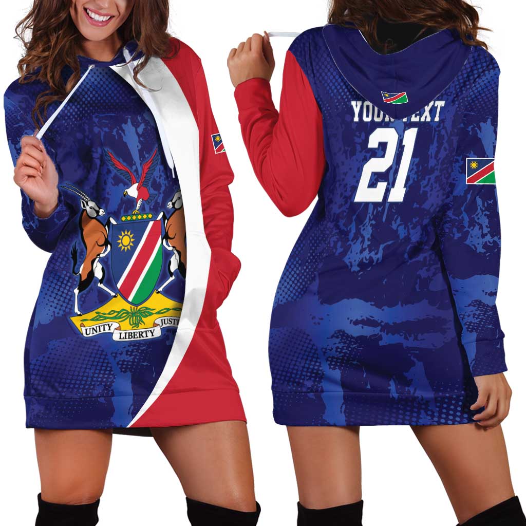 Namibia Cricket Custom Hoodie Dress Coat of arms Namibian Pattern - Wonder Print Shop