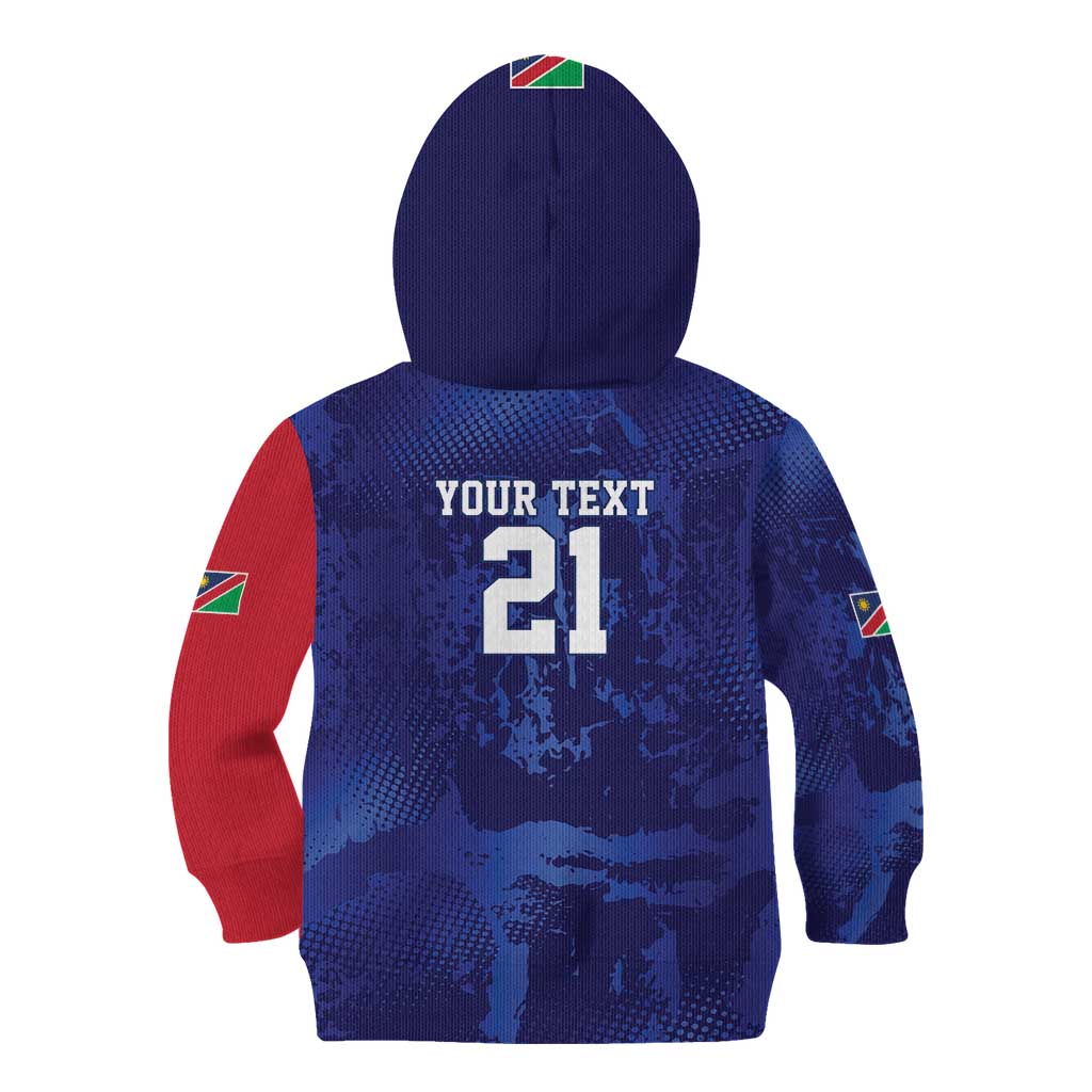 Namibia Cricket Custom Kid Hoodie Coat of arms Namibian Pattern - Wonder Print Shop