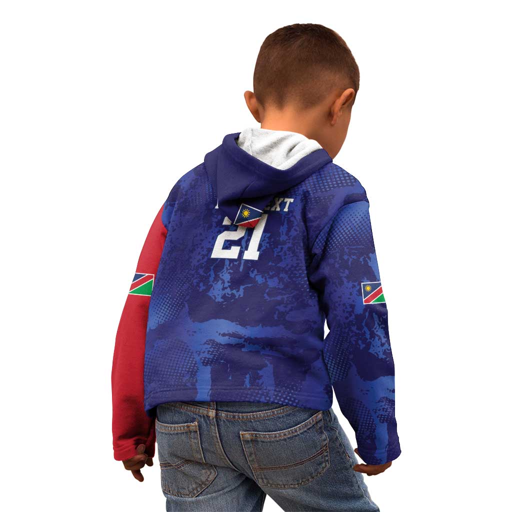 Namibia Cricket Custom Kid Hoodie Coat of arms Namibian Pattern - Wonder Print Shop