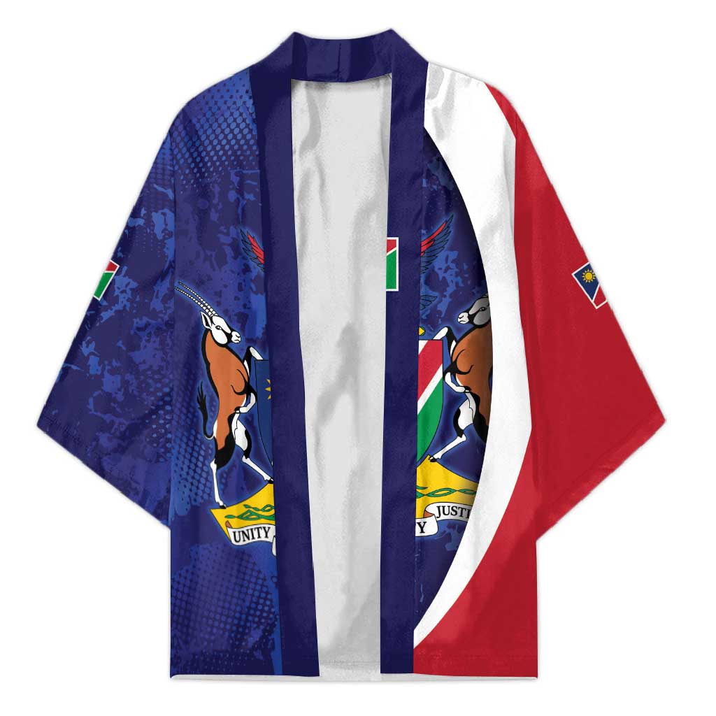 Namibia Cricket Custom Kimono Coat of arms Namibian Pattern - Wonder Print Shop