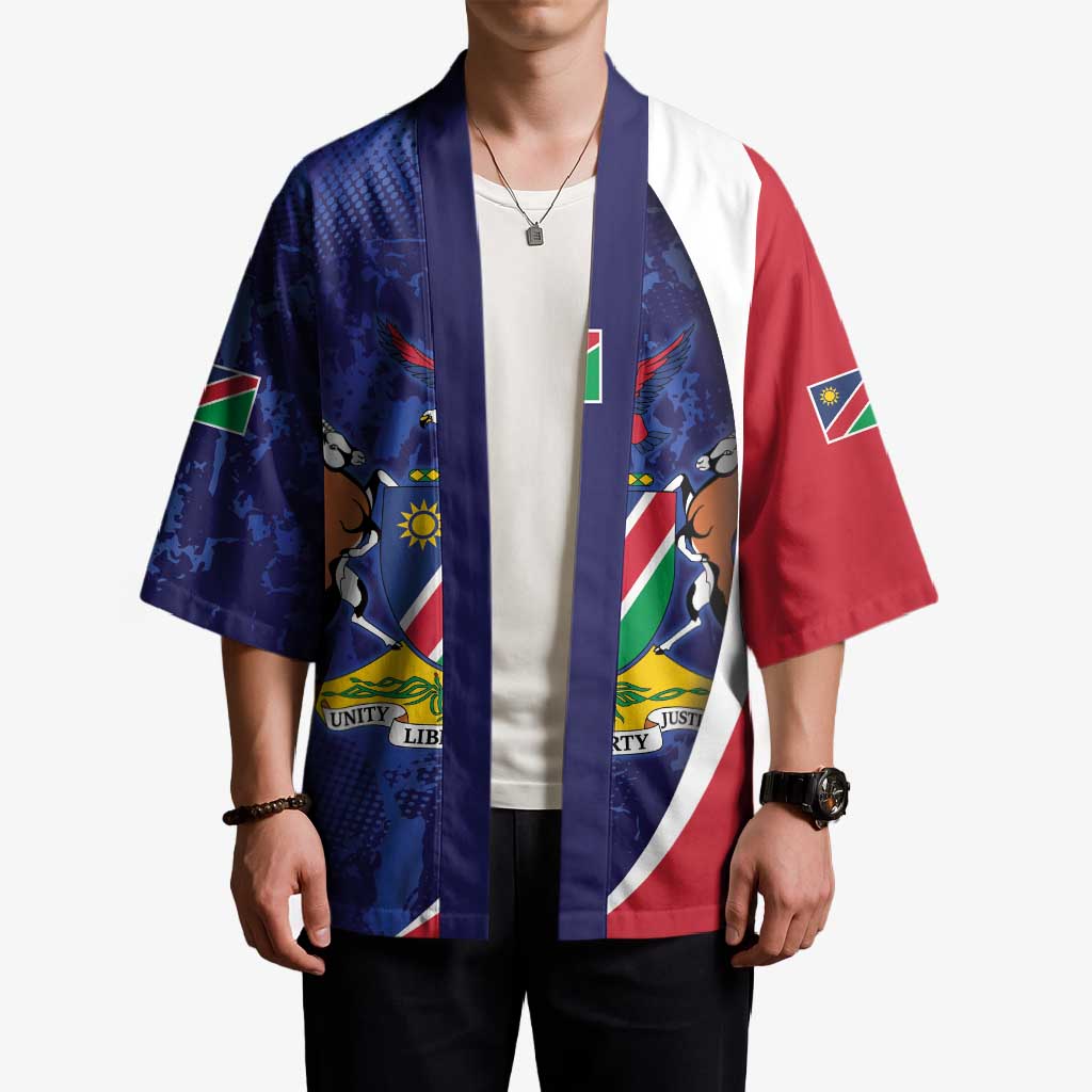 Namibia Cricket Custom Kimono Coat of arms Namibian Pattern - Wonder Print Shop
