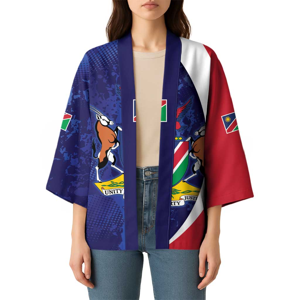 Namibia Cricket Custom Kimono Coat of arms Namibian Pattern - Wonder Print Shop
