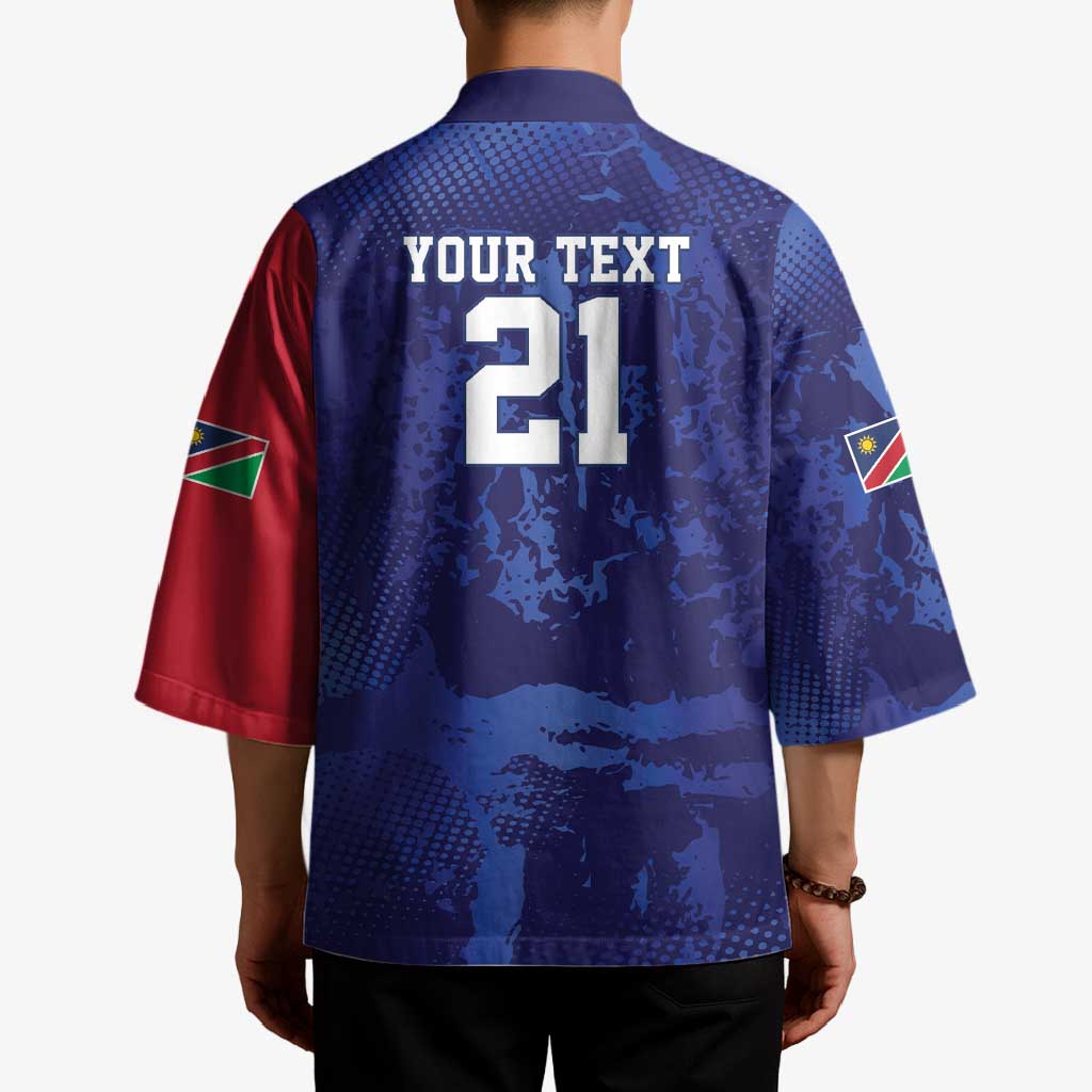 Namibia Cricket Custom Kimono Coat of arms Namibian Pattern - Wonder Print Shop