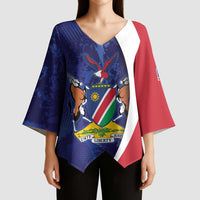 Namibia Cricket Custom Kimono Sleeve Blouse Coat of arms Namibian Pattern - Wonder Print Shop