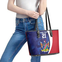 Namibia Cricket Custom Leather Tote Bag Coat of arms Namibian Pattern - Wonder Print Shop