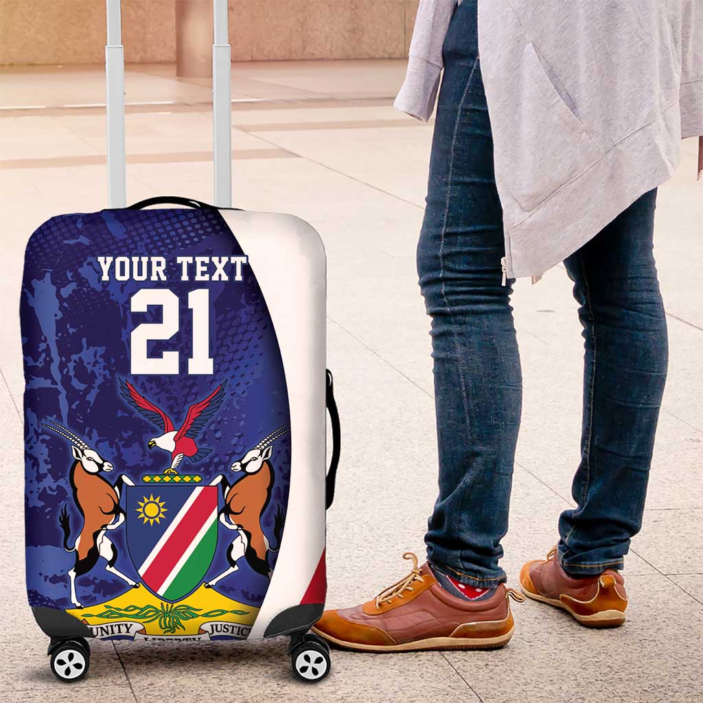Namibia Cricket Custom Luggage Cover Coat of arms Namibian Pattern - Wonder Print Shop