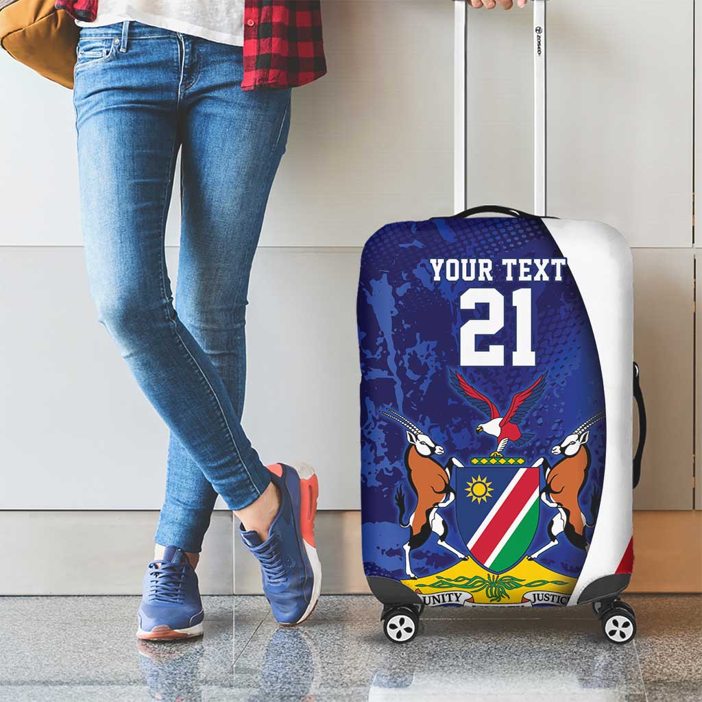 Namibia Cricket Custom Luggage Cover Coat of arms Namibian Pattern - Wonder Print Shop
