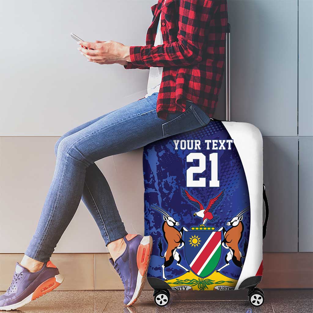 Namibia Cricket Custom Luggage Cover Coat of arms Namibian Pattern - Wonder Print Shop