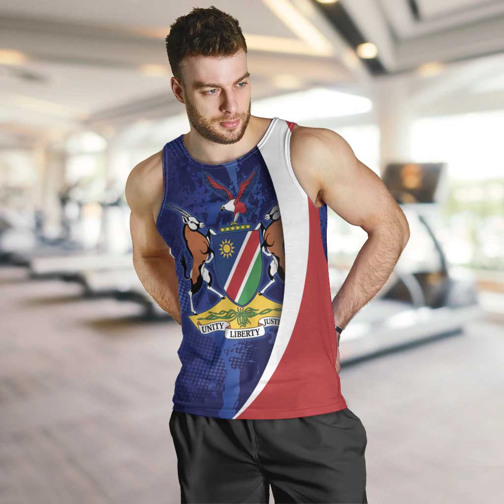 Namibia Cricket Custom Men Tank Top Coat of arms Namibian Pattern - Wonder Print Shop