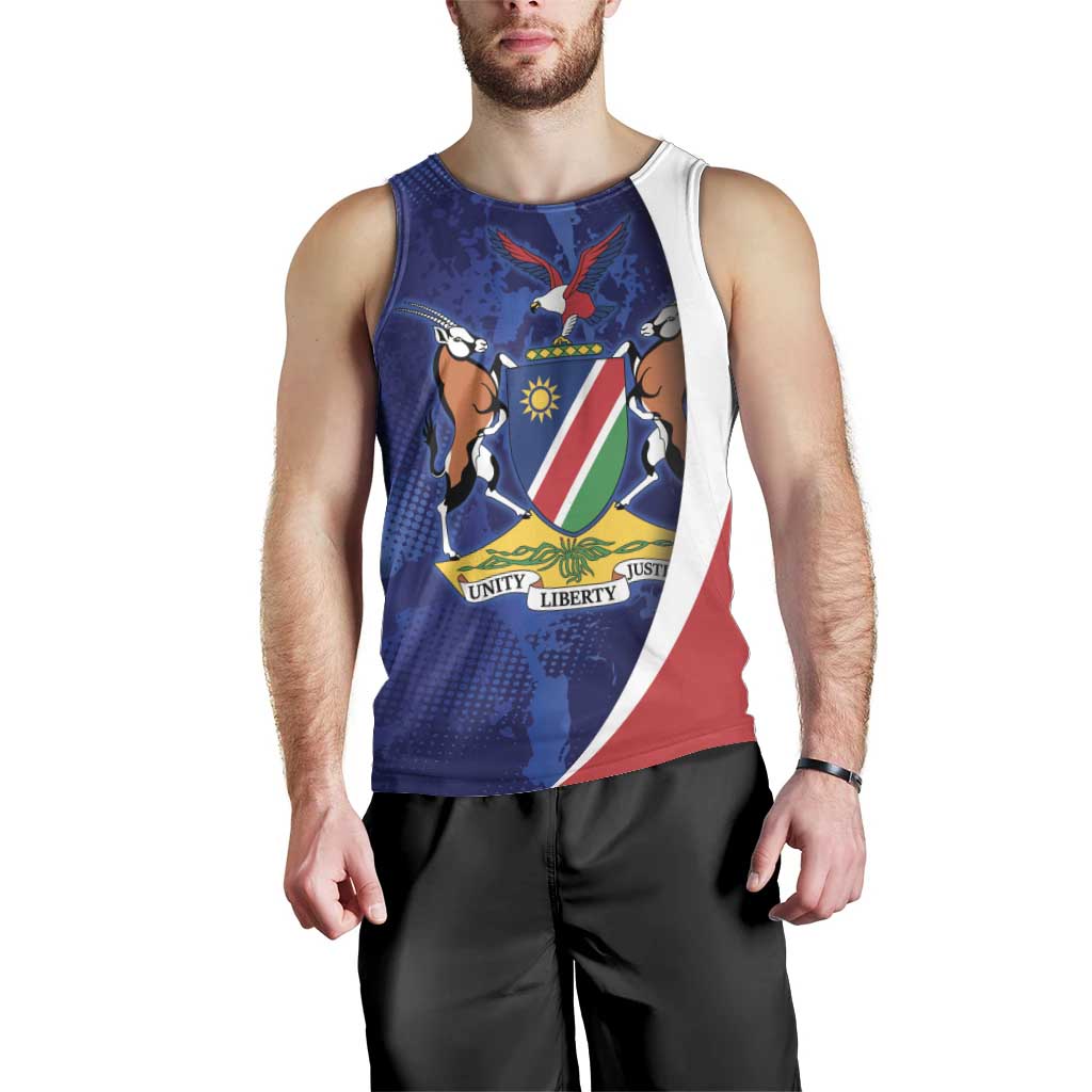 Namibia Cricket Custom Men Tank Top Coat of arms Namibian Pattern - Wonder Print Shop