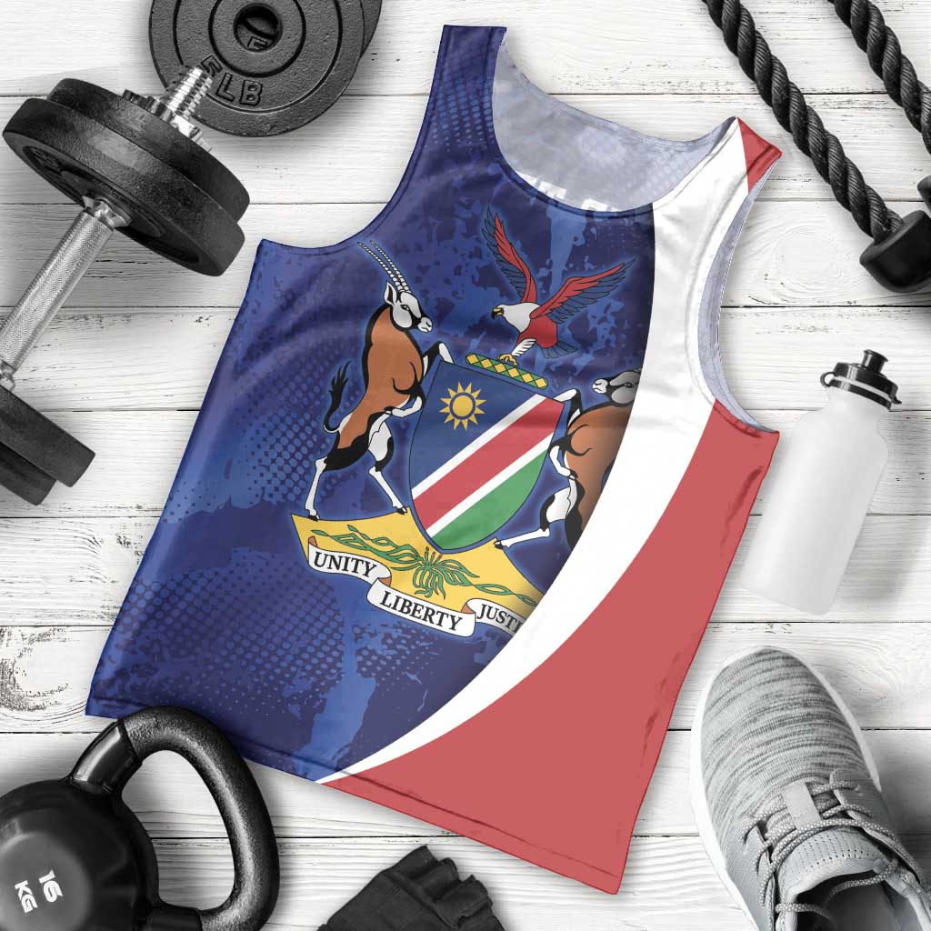 Namibia Cricket Custom Men Tank Top Coat of arms Namibian Pattern - Wonder Print Shop