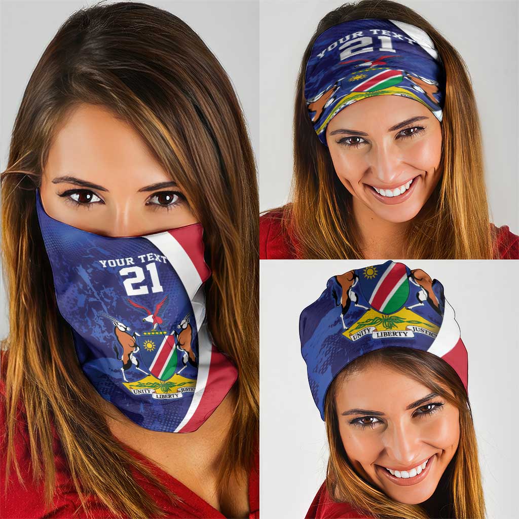 Namibia Cricket Custom Neck Gaiter Coat of arms Namibian Pattern - Wonder Print Shop
