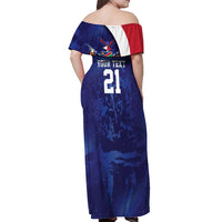 Namibia Cricket Custom Off Shoulder Maxi Dress Coat of arms Namibian Pattern - Wonder Print Shop