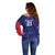 Namibia Cricket Custom Off Shoulder Sweater Coat of arms Namibian Pattern - Wonder Print Shop