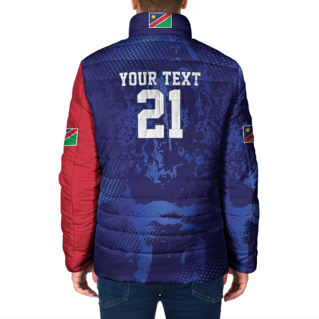Namibia Cricket Custom Padded Jacket Coat of arms Namibian Pattern - Wonder Print Shop
