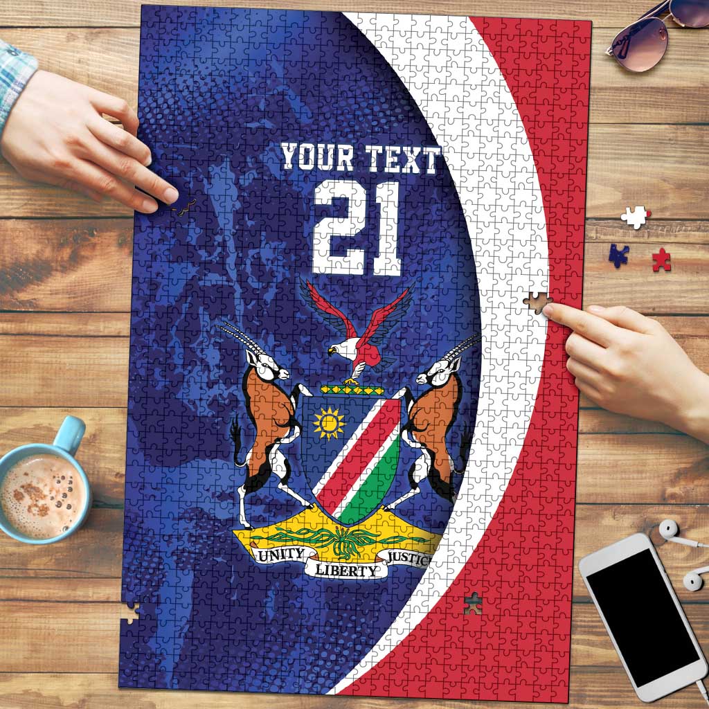 Namibia Cricket Custom Puzzle Coat of arms Namibian Pattern - Wonder Print Shop