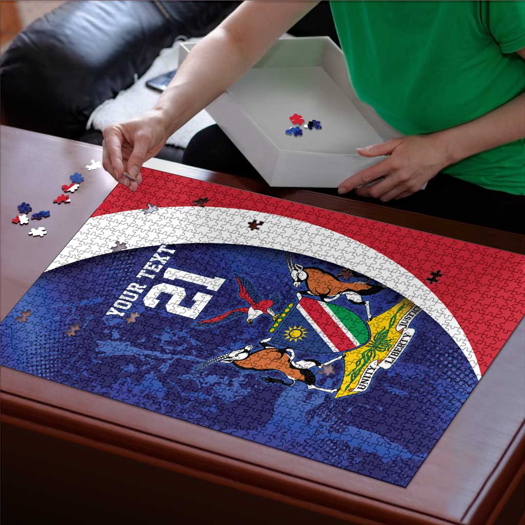 Namibia Cricket Custom Puzzle Coat of arms Namibian Pattern - Wonder Print Shop