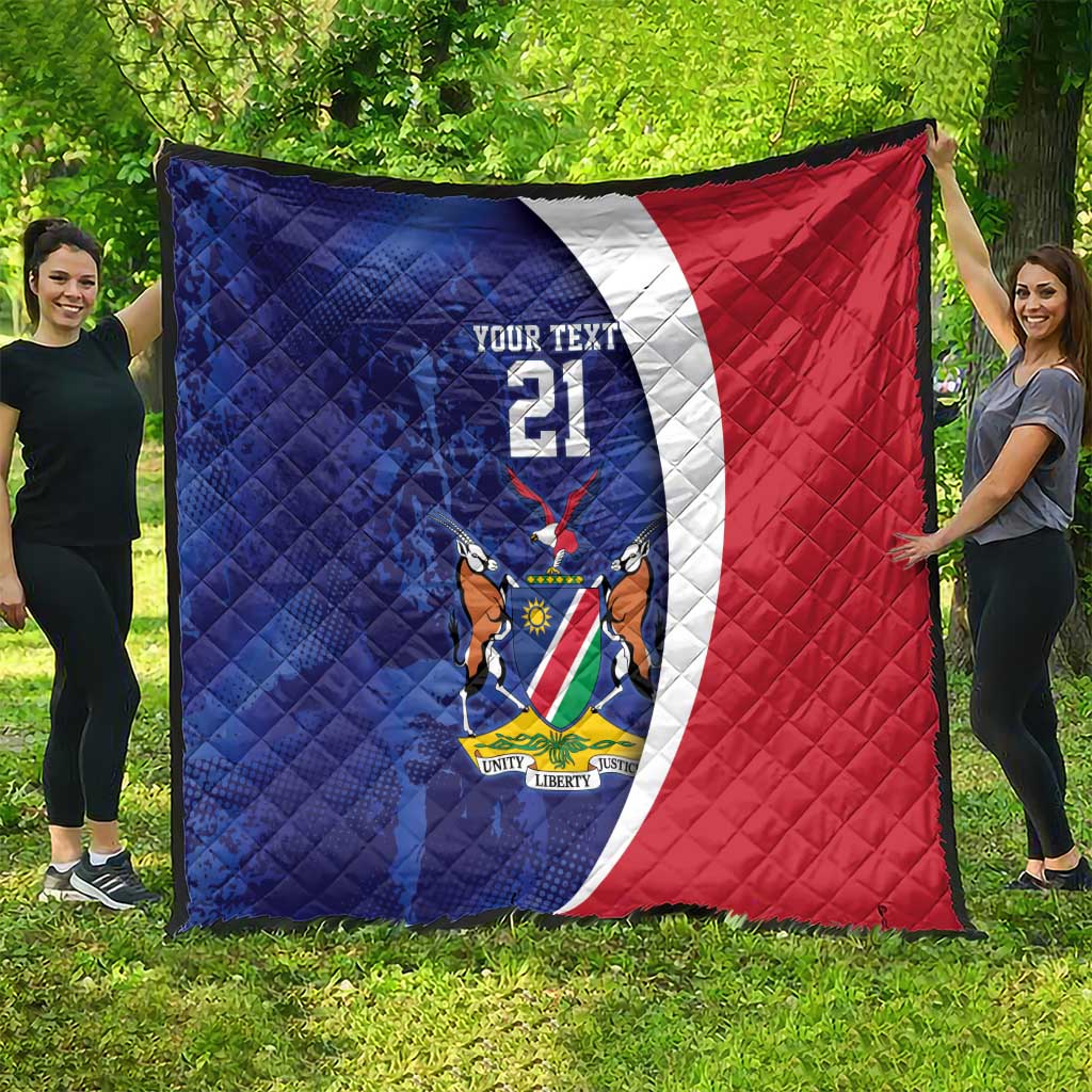 Namibia Cricket Custom Quilt Coat of arms Namibian Pattern - Wonder Print Shop