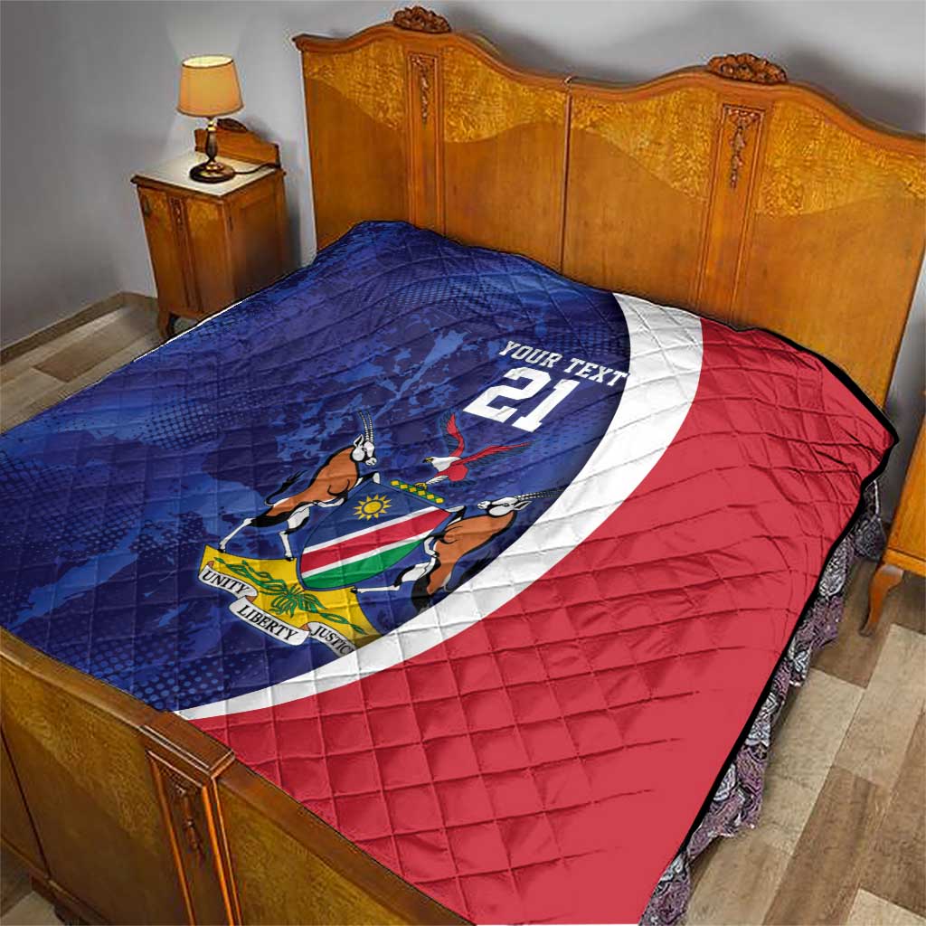 Namibia Cricket Custom Quilt Coat of arms Namibian Pattern - Wonder Print Shop