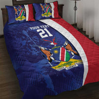 Namibia Cricket Custom Quilt Bed Set Coat of arms Namibian Pattern - Wonder Print Shop