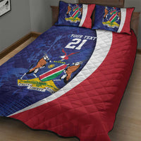 Namibia Cricket Custom Quilt Bed Set Coat of arms Namibian Pattern - Wonder Print Shop