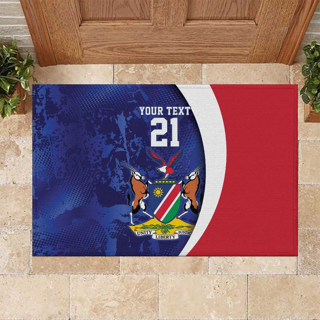 Namibia Cricket Custom Rubber Doormat Coat of arms Namibian Pattern - Wonder Print Shop