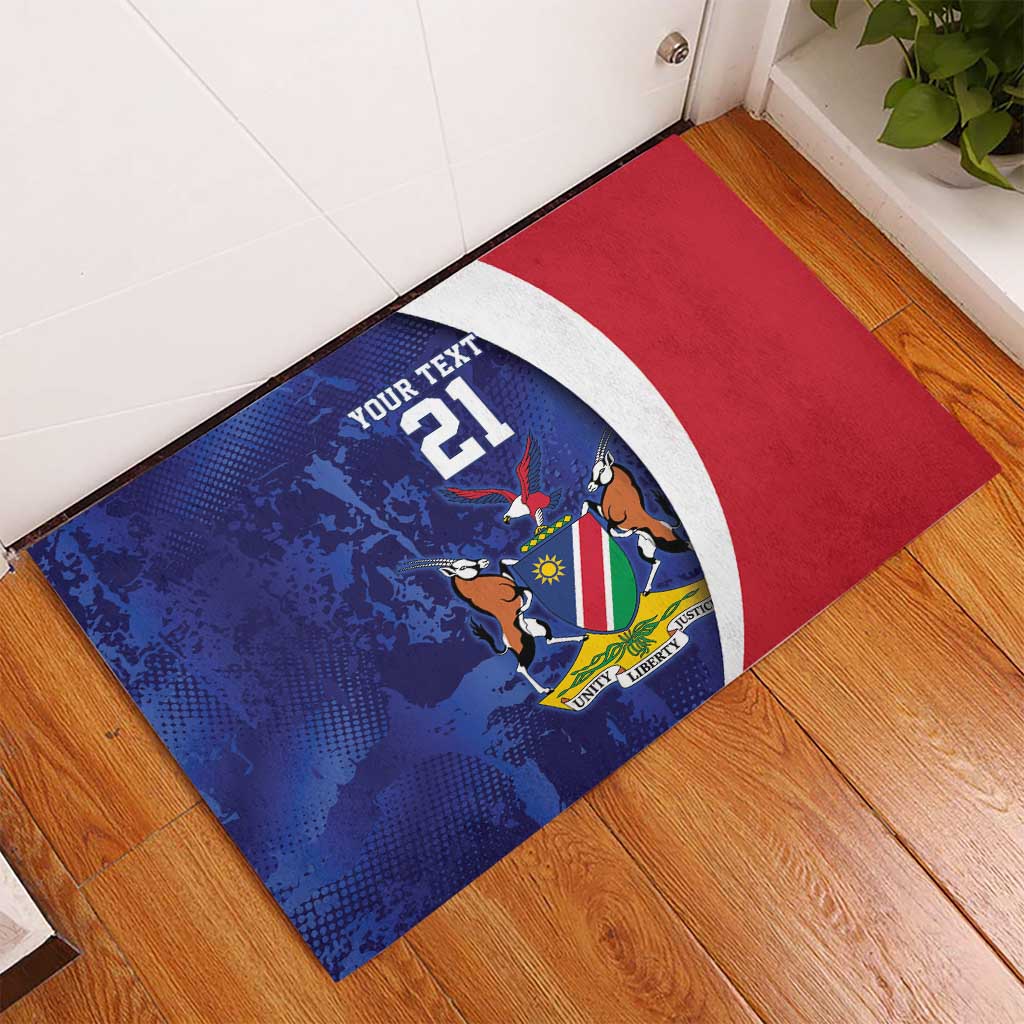 Namibia Cricket Custom Rubber Doormat Coat of arms Namibian Pattern - Wonder Print Shop