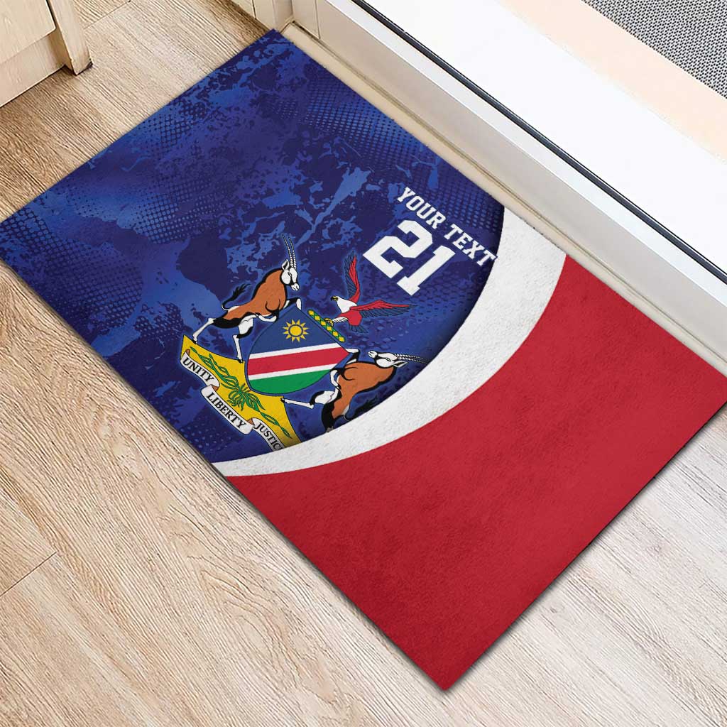 Namibia Cricket Custom Rubber Doormat Coat of arms Namibian Pattern - Wonder Print Shop